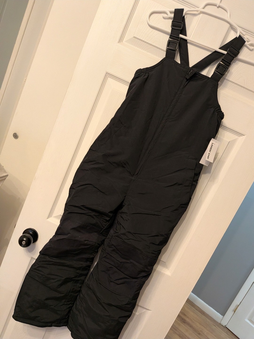 BRAND NEW WITH TAGS LANDS END SIZE 10 Black Insulated Snow Bib Pants for KIDS ❄️